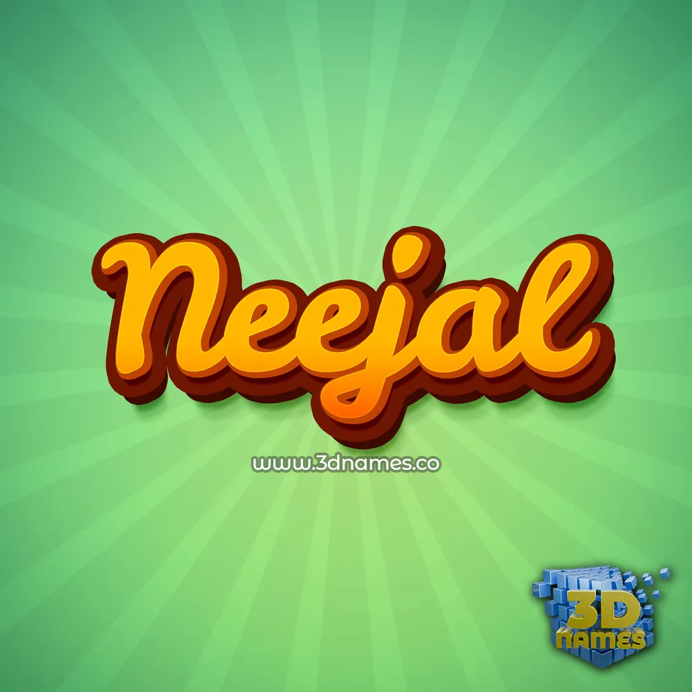 neejal in Green Rays style - 3D name wallpaper