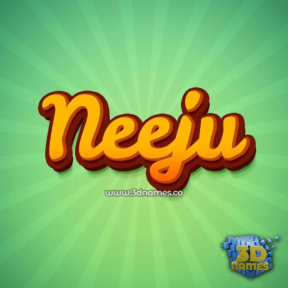 neeju in Green Rays style - 3D name wallpaper