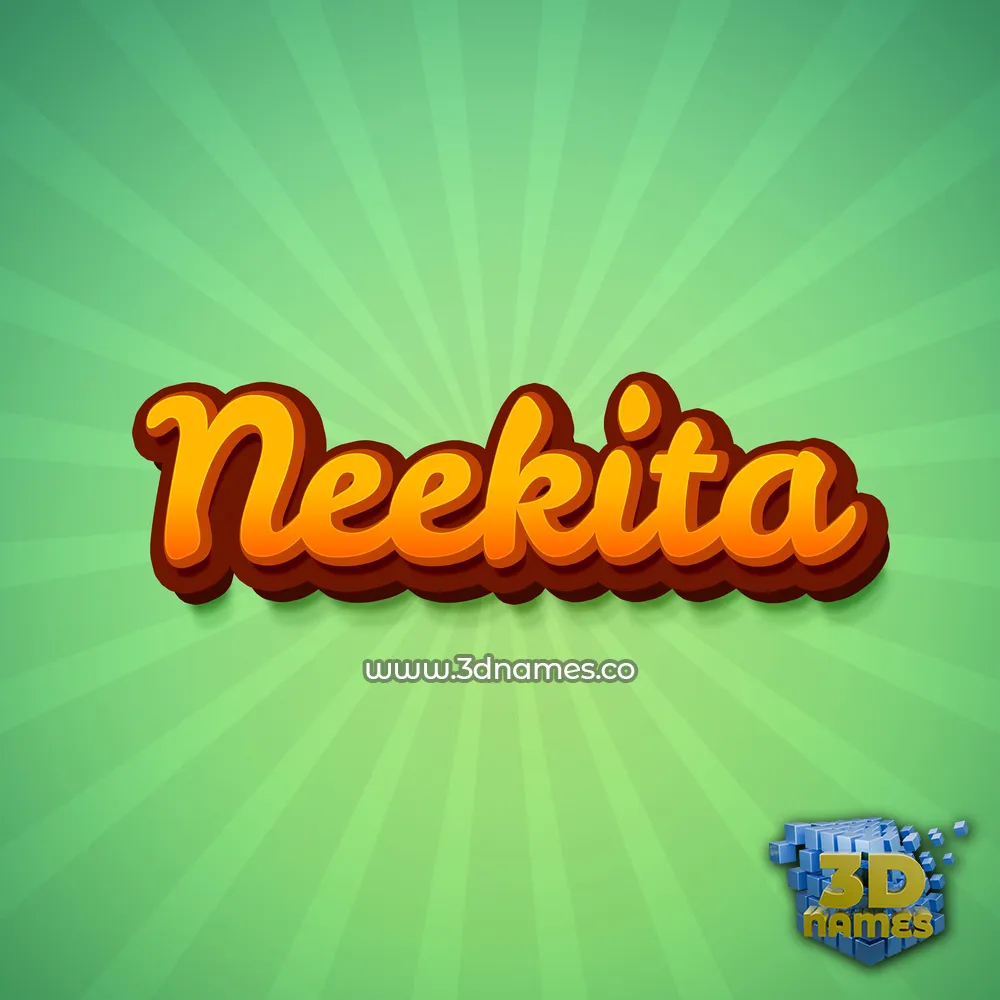 neekita in Green Rays style - 3D name wallpaper