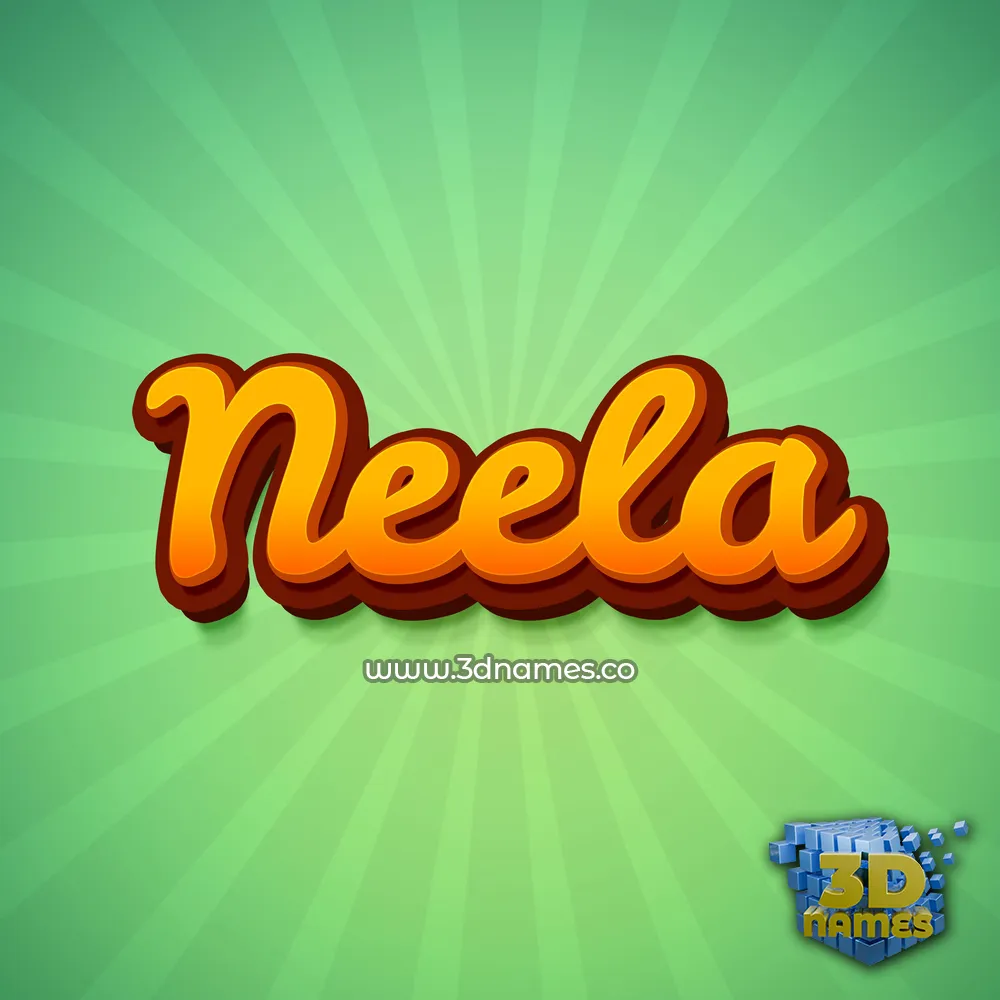neela in Green Rays style - 3D name wallpaper