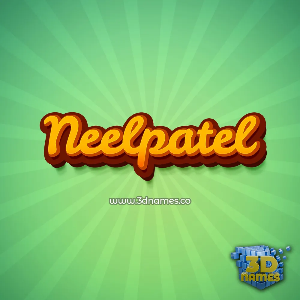 neelpatel in Green Rays style - 3D name wallpaper
