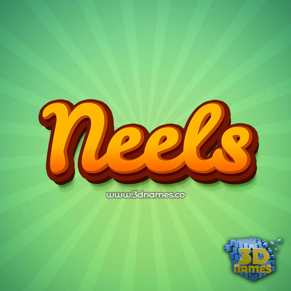 neels in Green Rays style - 3D name wallpaper