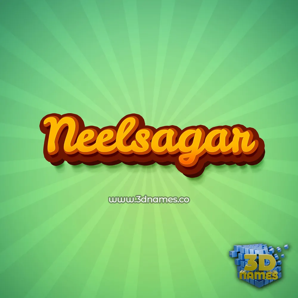 neelsagar in Green Rays style - 3D name wallpaper