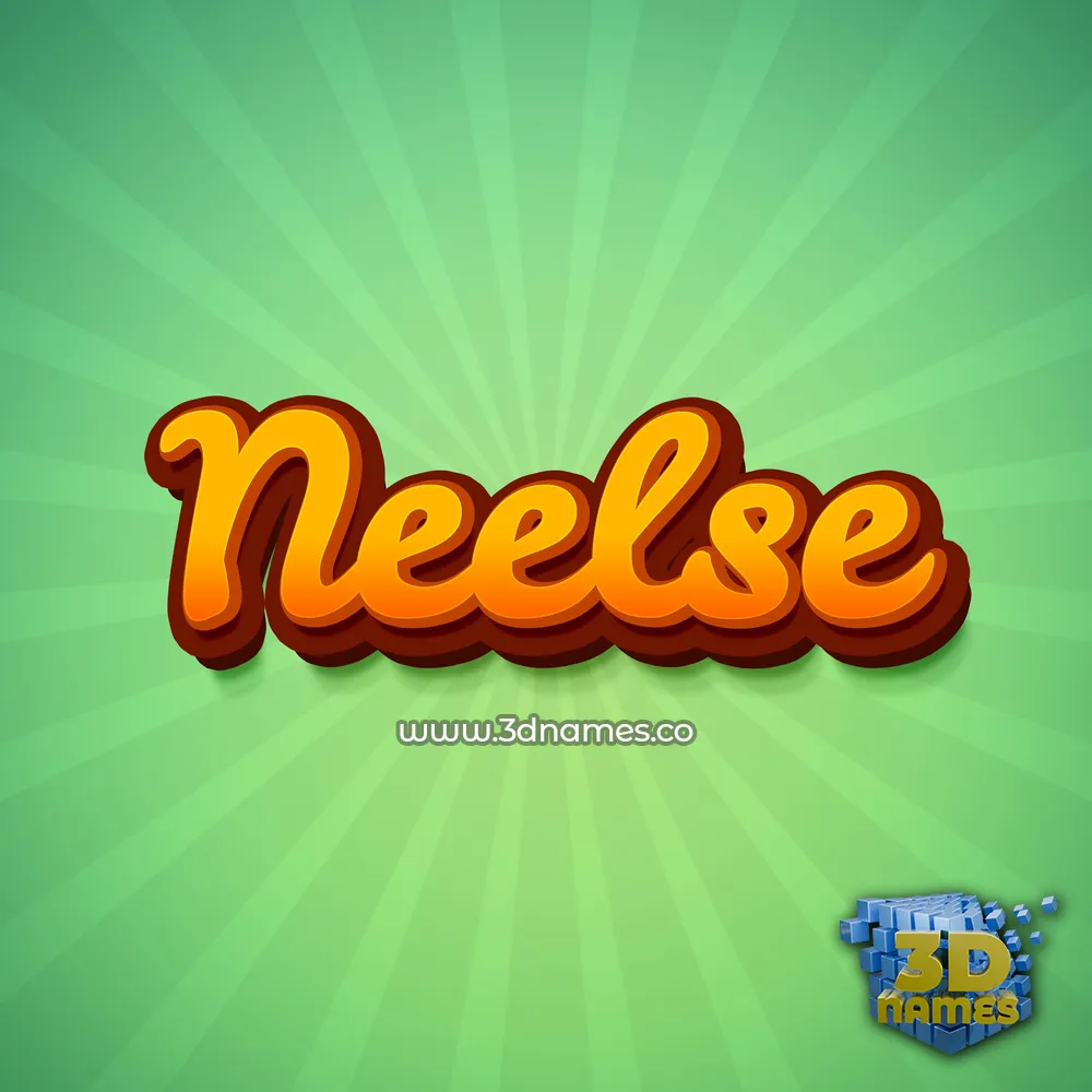 neelse in Green Rays style - 3D name wallpaper