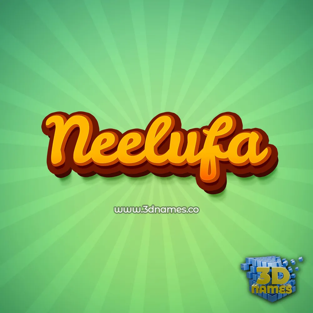 neelufa in Green Rays style - 3D name wallpaper