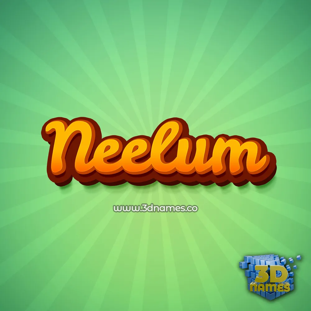 neelum in Green Rays style - 3D name wallpaper