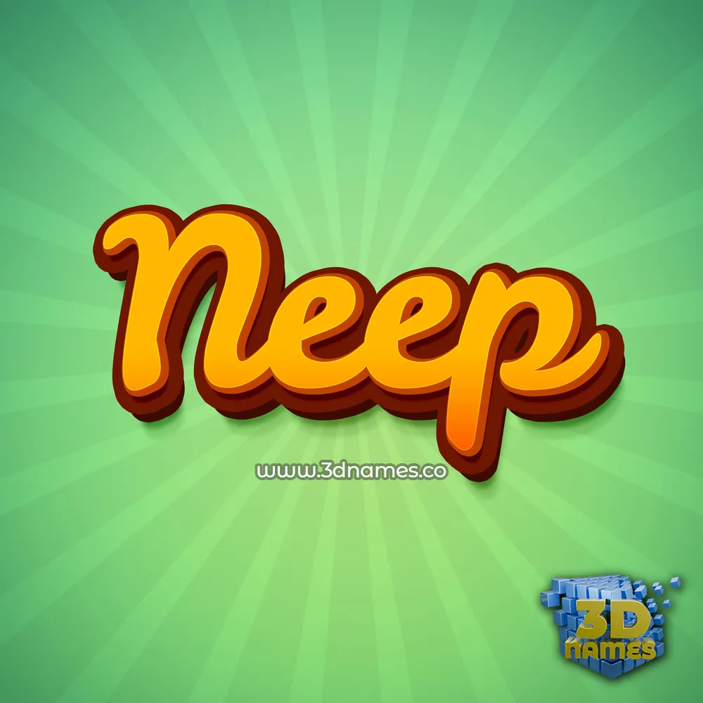 neep in Green Rays style - 3D name wallpaper