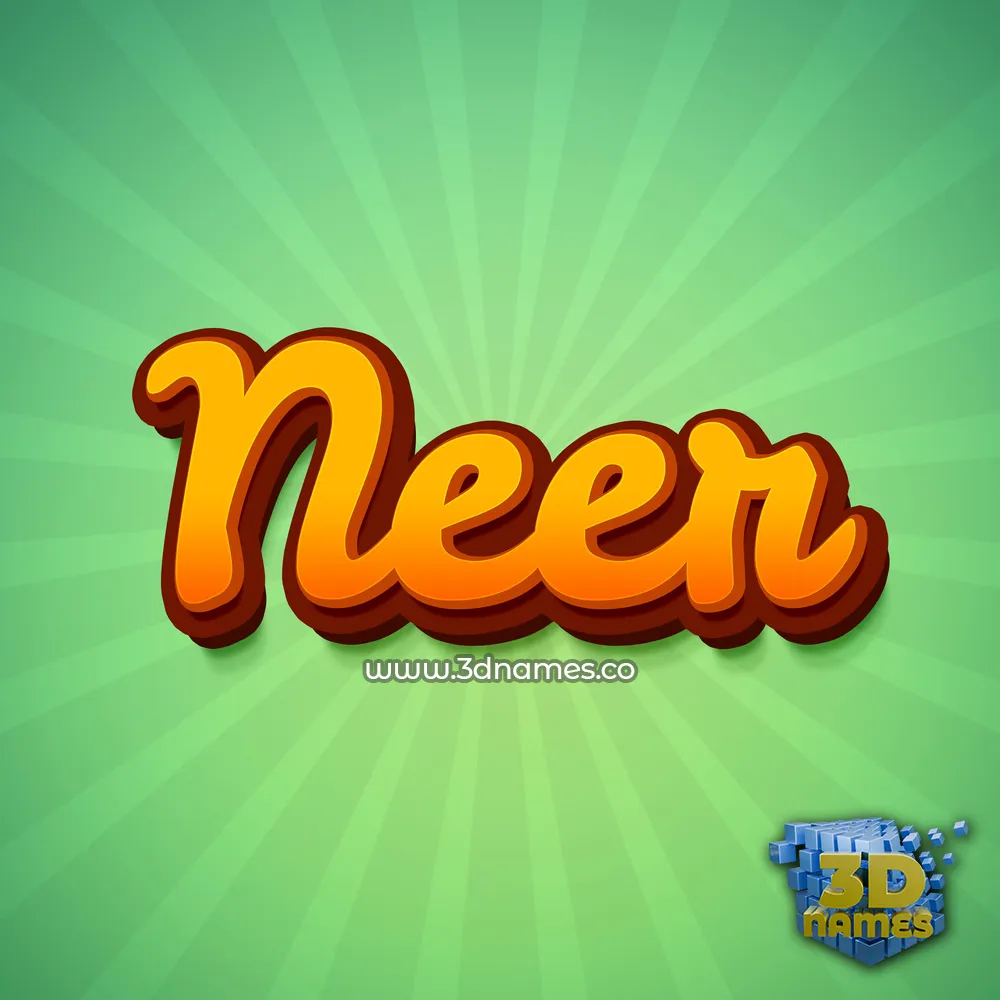 neer in Green Rays style - 3D name wallpaper