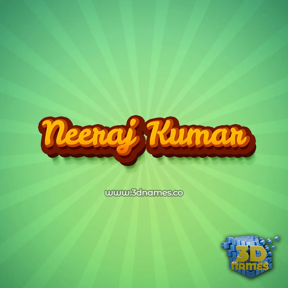 neeraj kumar in Green Rays style - 3D name wallpaper