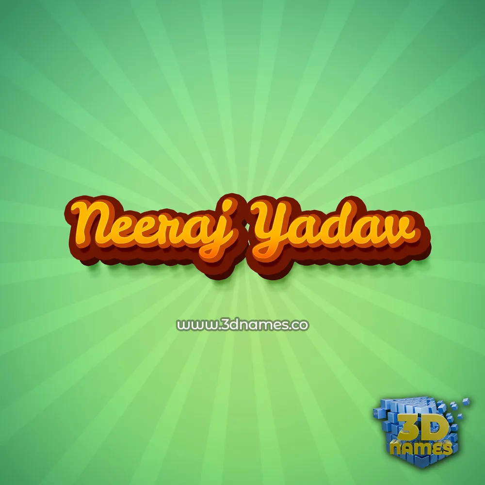 neeraj yadav in Green Rays style - 3D name wallpaper