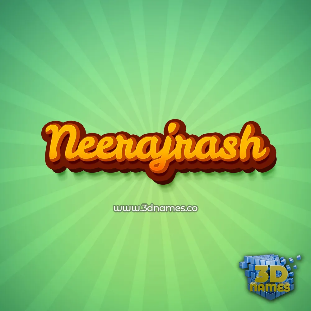 neerajrash in Green Rays style - 3D name wallpaper
