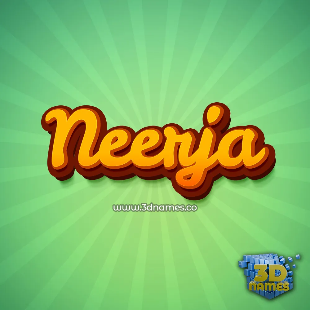 neerja in Green Rays style - 3D name wallpaper