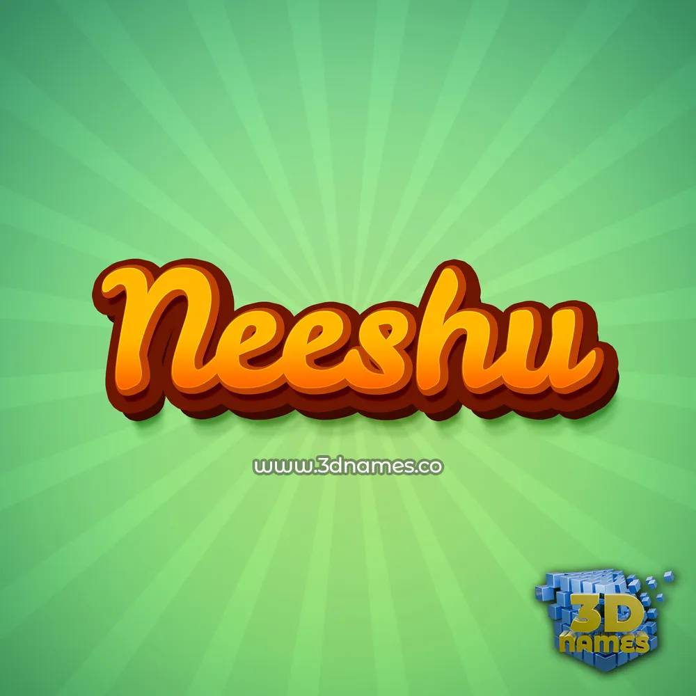 neeshu in Green Rays style - 3D name wallpaper