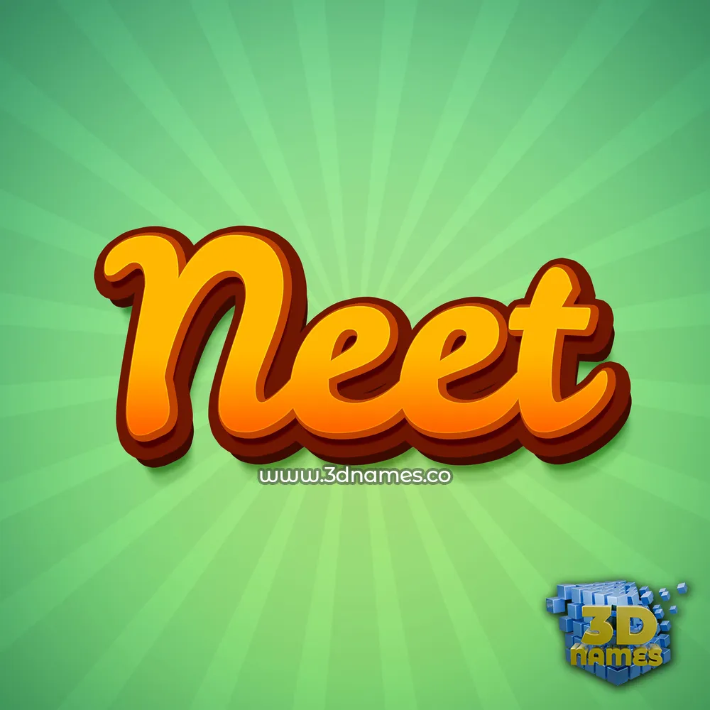 neet in Green Rays style - 3D name wallpaper
