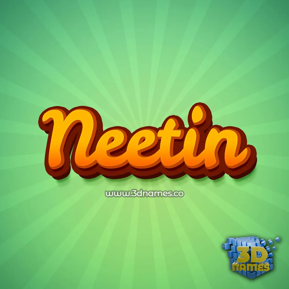 neetin in Green Rays style - 3D name wallpaper