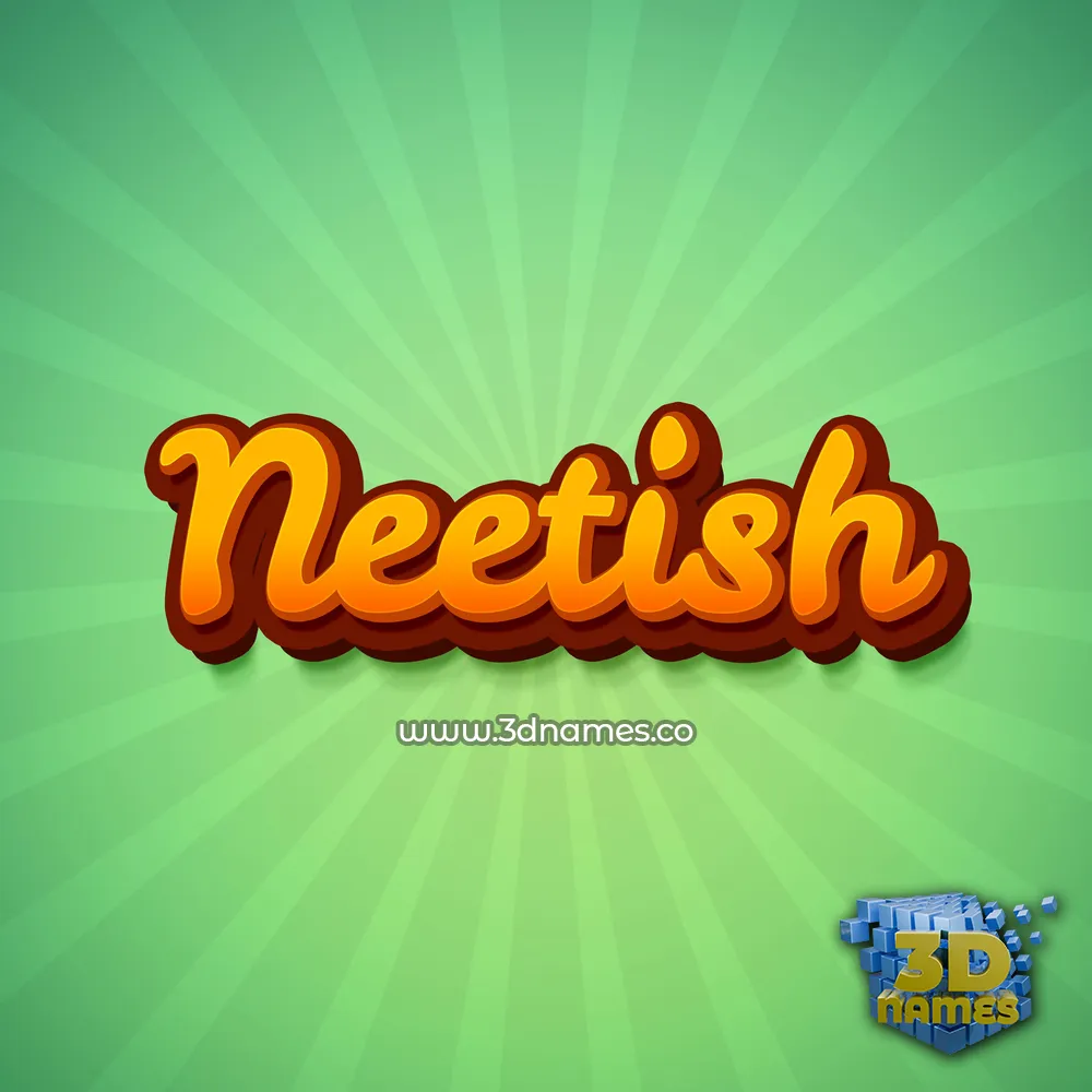 neetish in Green Rays style - 3D name wallpaper