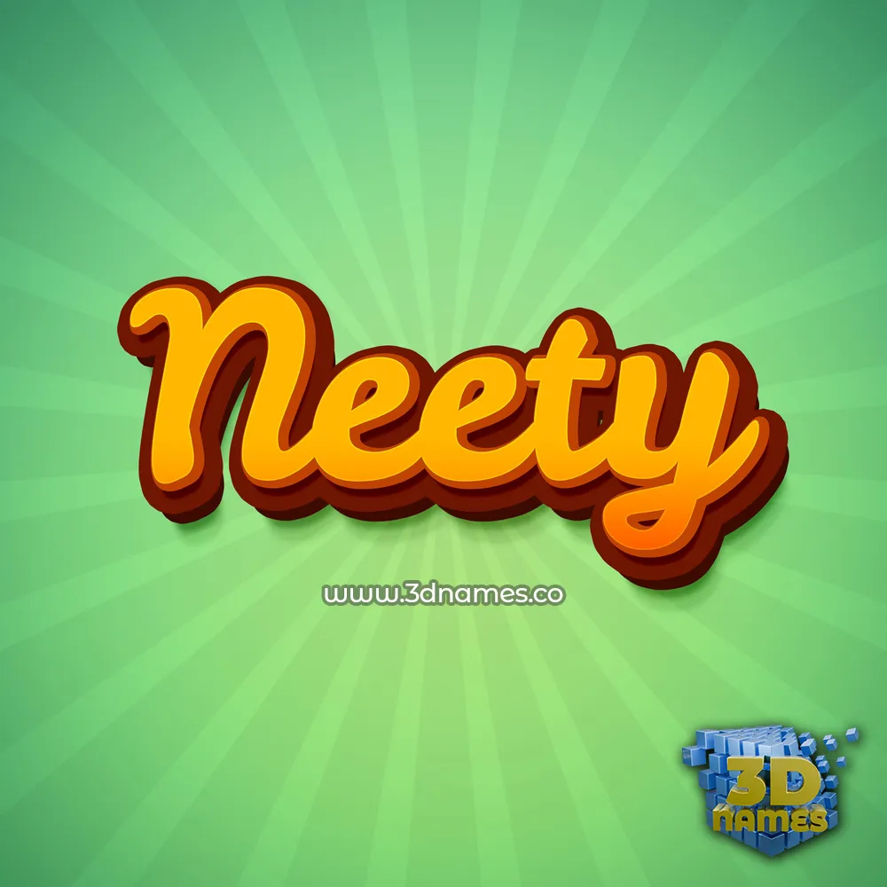 neety in Green Rays style - 3D name wallpaper