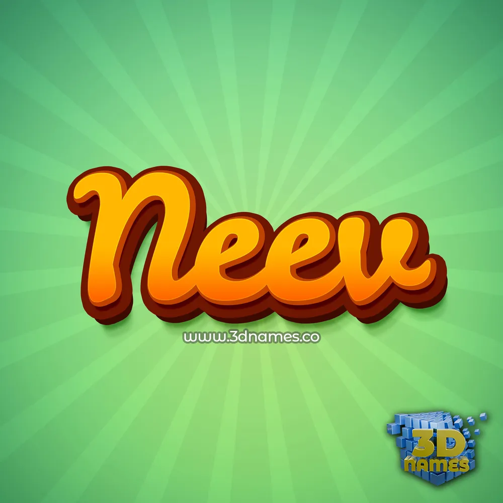 neev in Green Rays style - 3D name wallpaper