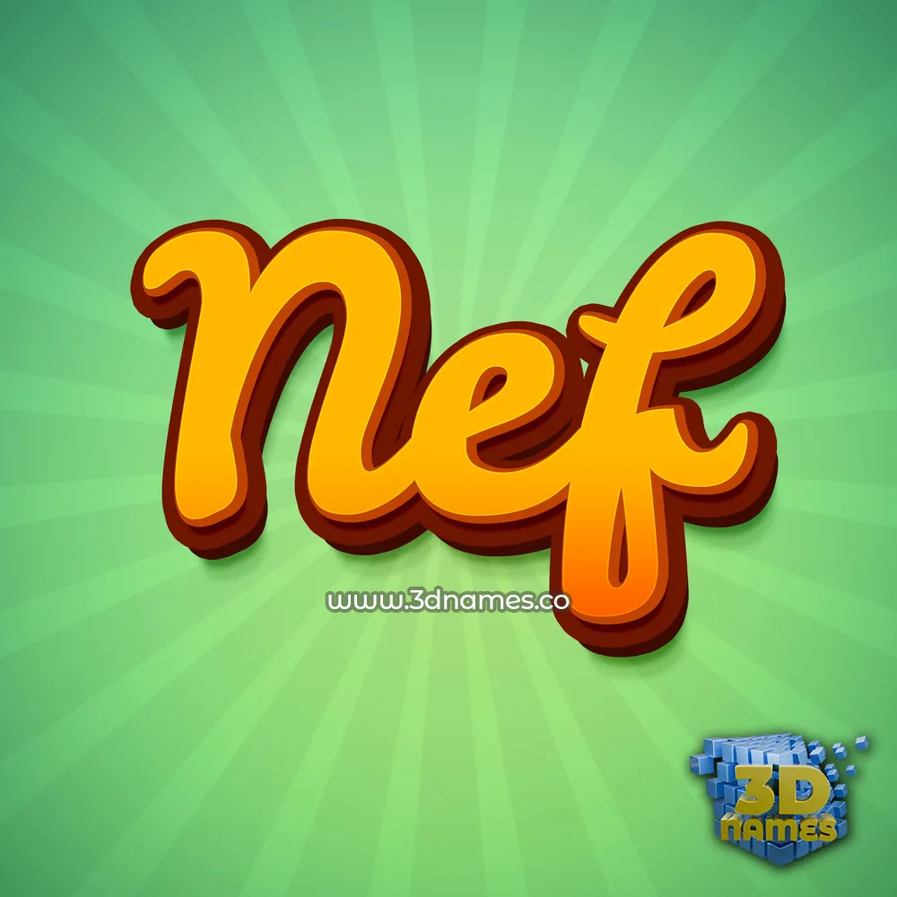 nef in Green Rays style - 3D name wallpaper