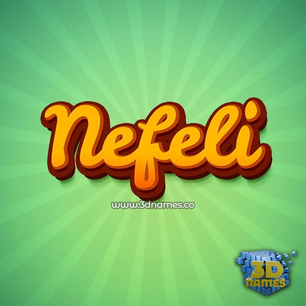 nefeli in Green Rays style - 3D name wallpaper