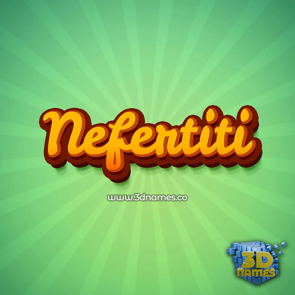 nefertiti in Green Rays style - 3D name wallpaper