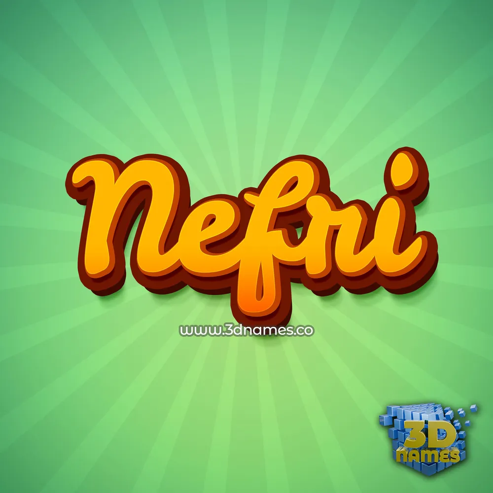 nefri in Green Rays style - 3D name wallpaper