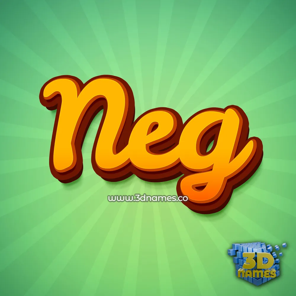 neg in Green Rays style - 3D name wallpaper