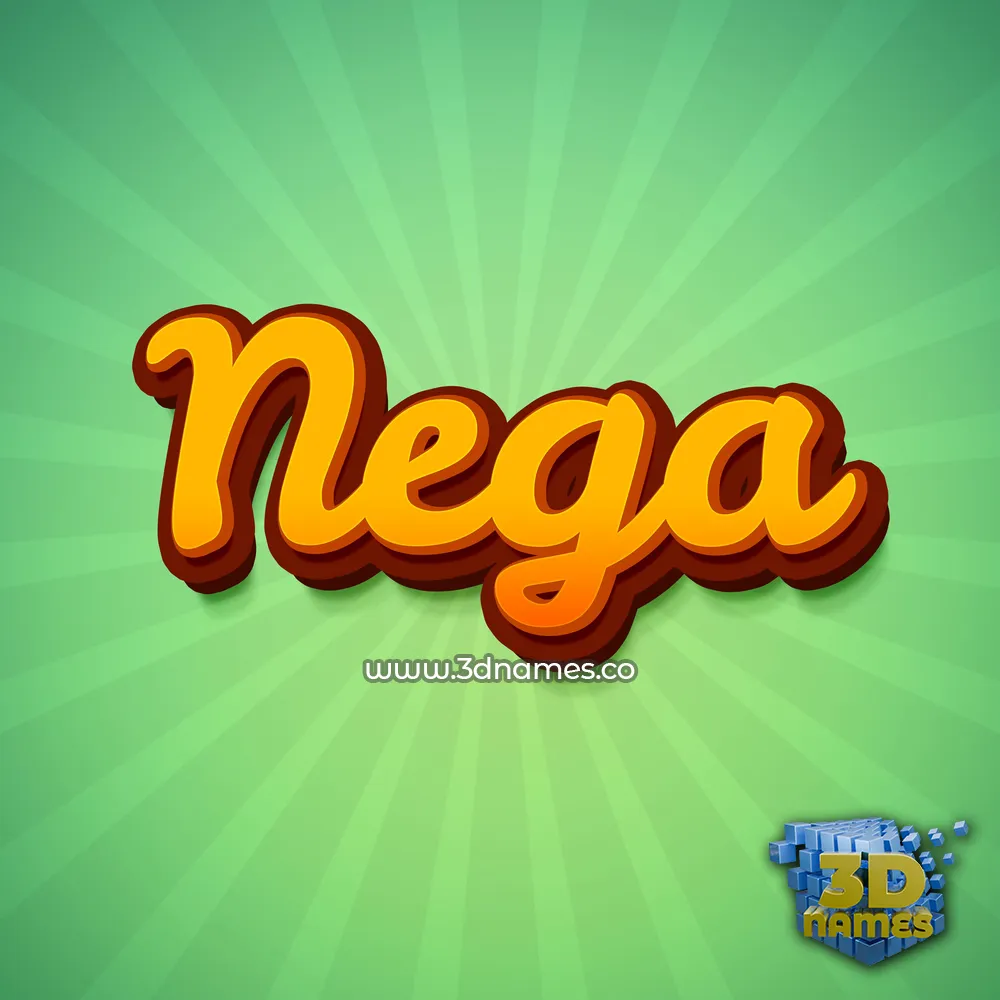 nega in Green Rays style - 3D name wallpaper