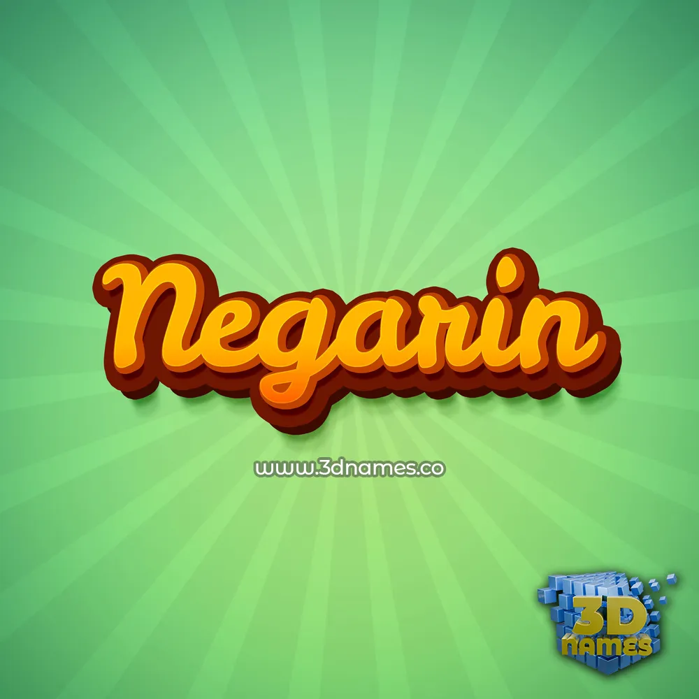 negarin in Green Rays style - 3D name wallpaper
