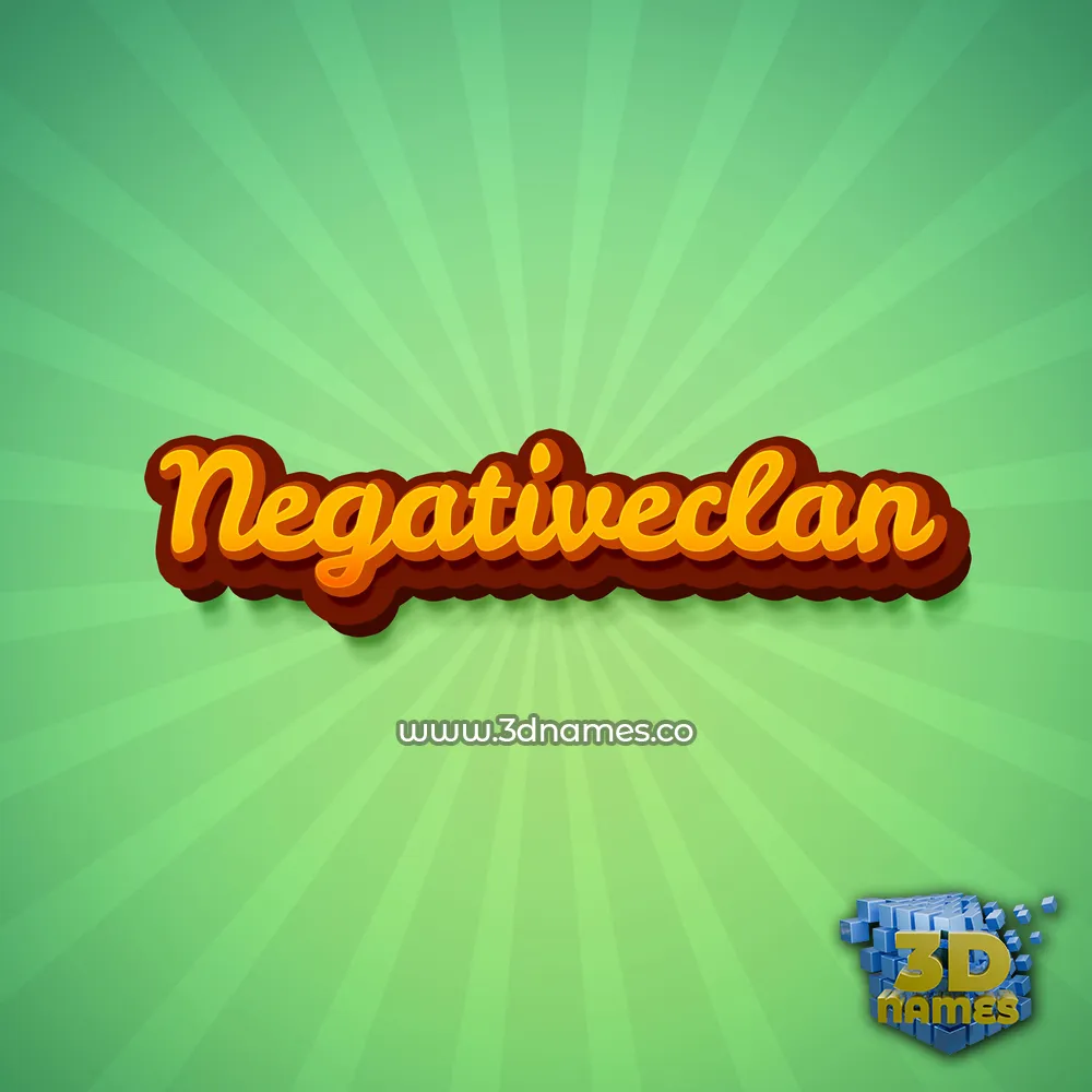 negativeclan in Green Rays style - 3D name wallpaper