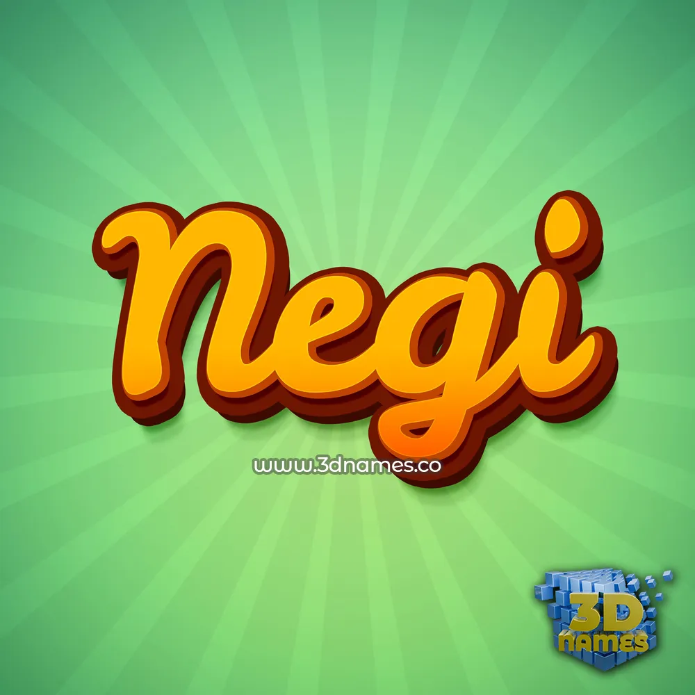 negi in Green Rays style - 3D name wallpaper