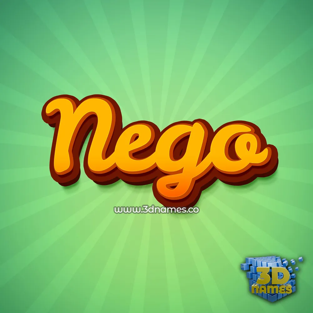 nego in Green Rays style - 3D name wallpaper