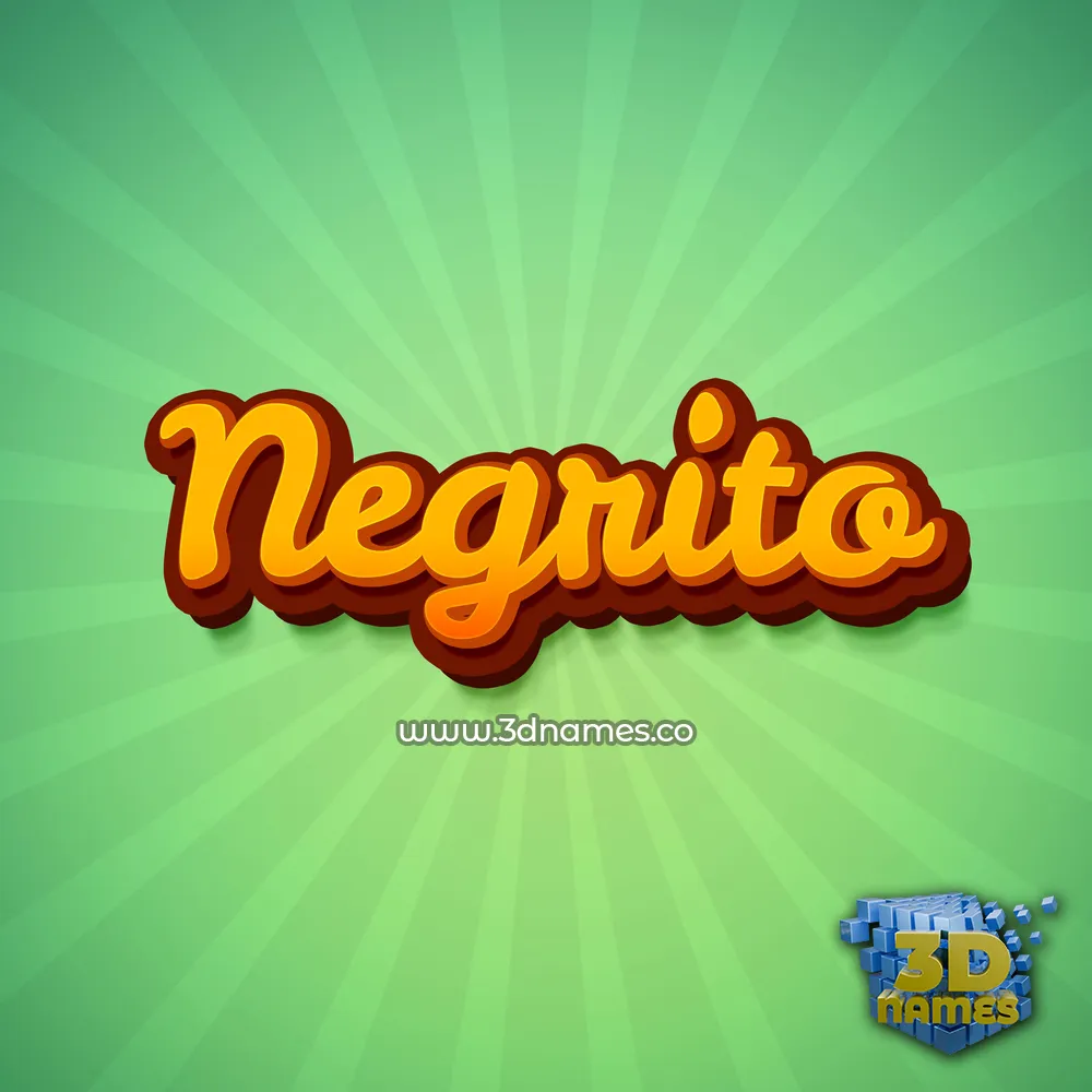 negrito in Green Rays style - 3D name wallpaper