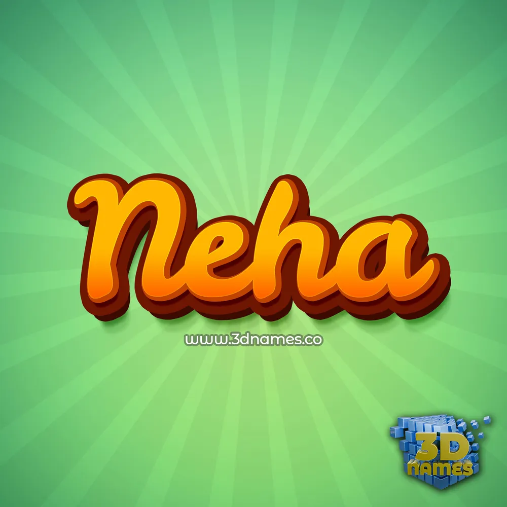neha in Green Rays style - 3D name wallpaper