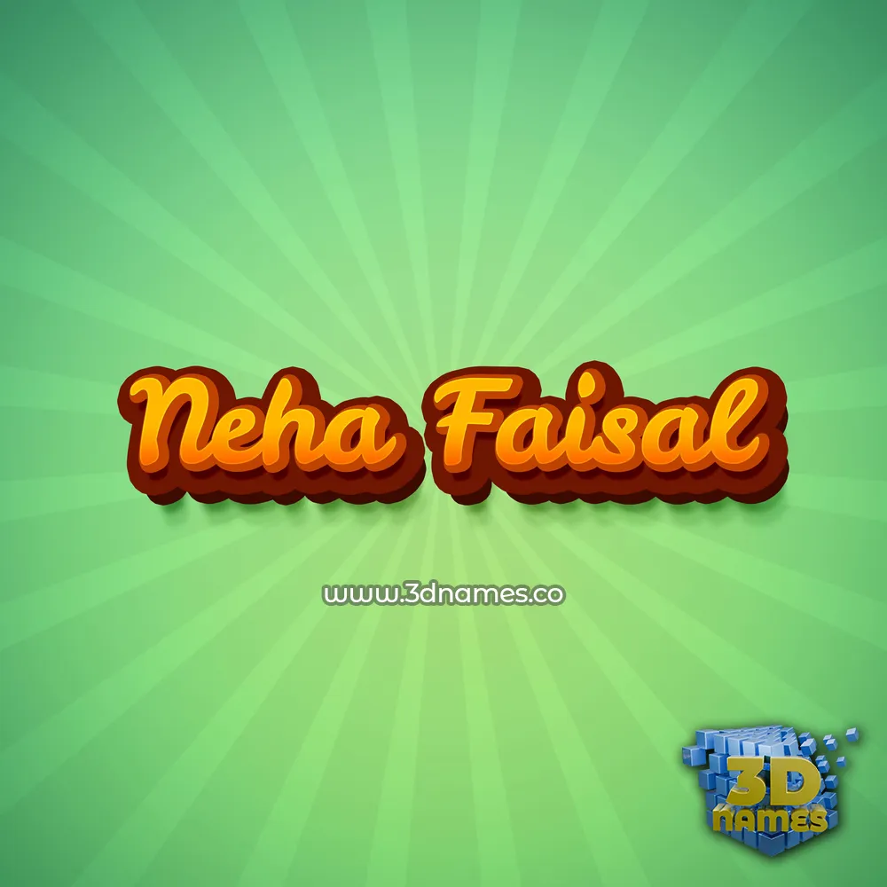 neha faisal in Green Rays style - 3D name wallpaper