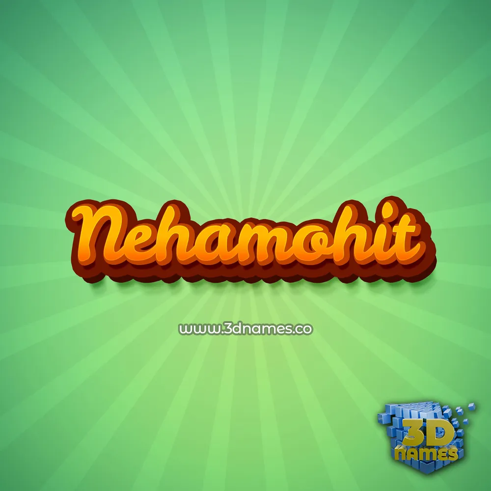 nehamohit in Green Rays style - 3D name wallpaper