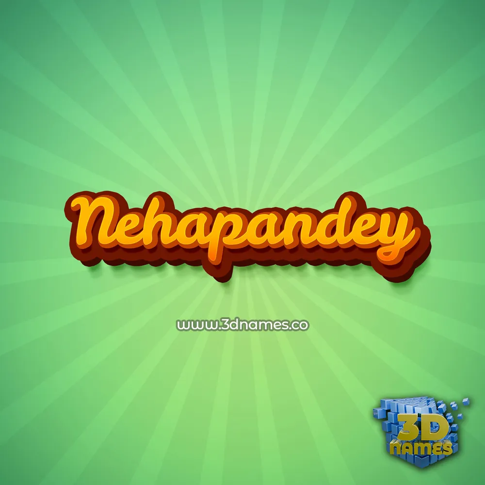nehapandey in Green Rays style - 3D name wallpaper