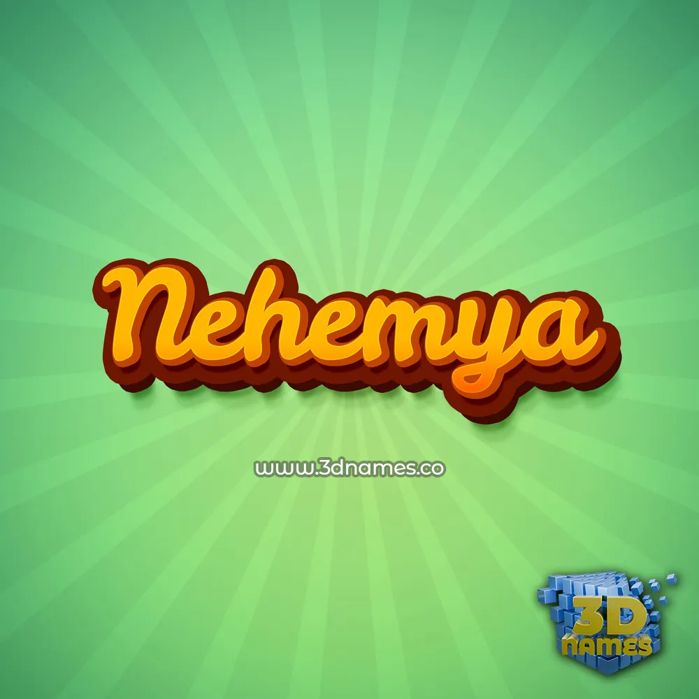 nehemya in Green Rays style - 3D name wallpaper