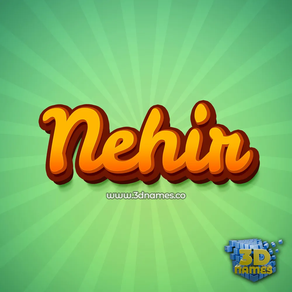 nehir in Green Rays style - 3D name wallpaper