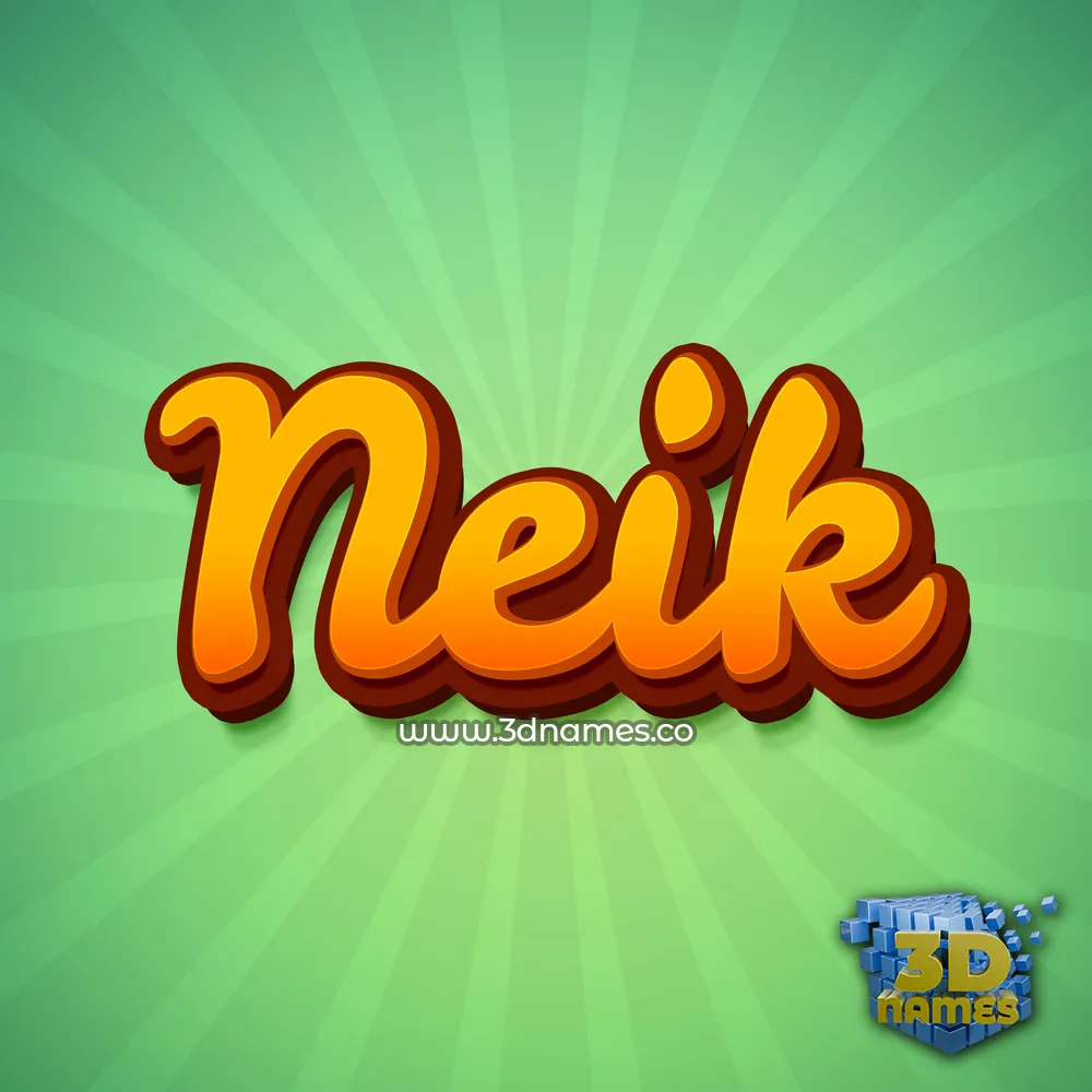 neik in Green Rays style - 3D name wallpaper