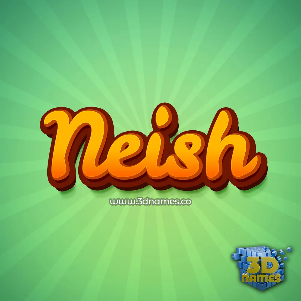 neish in Green Rays style - 3D name wallpaper