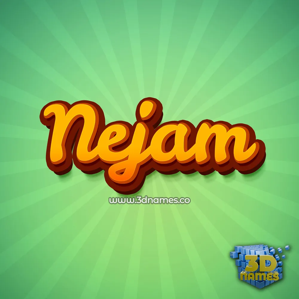 nejam in Green Rays style - 3D name wallpaper