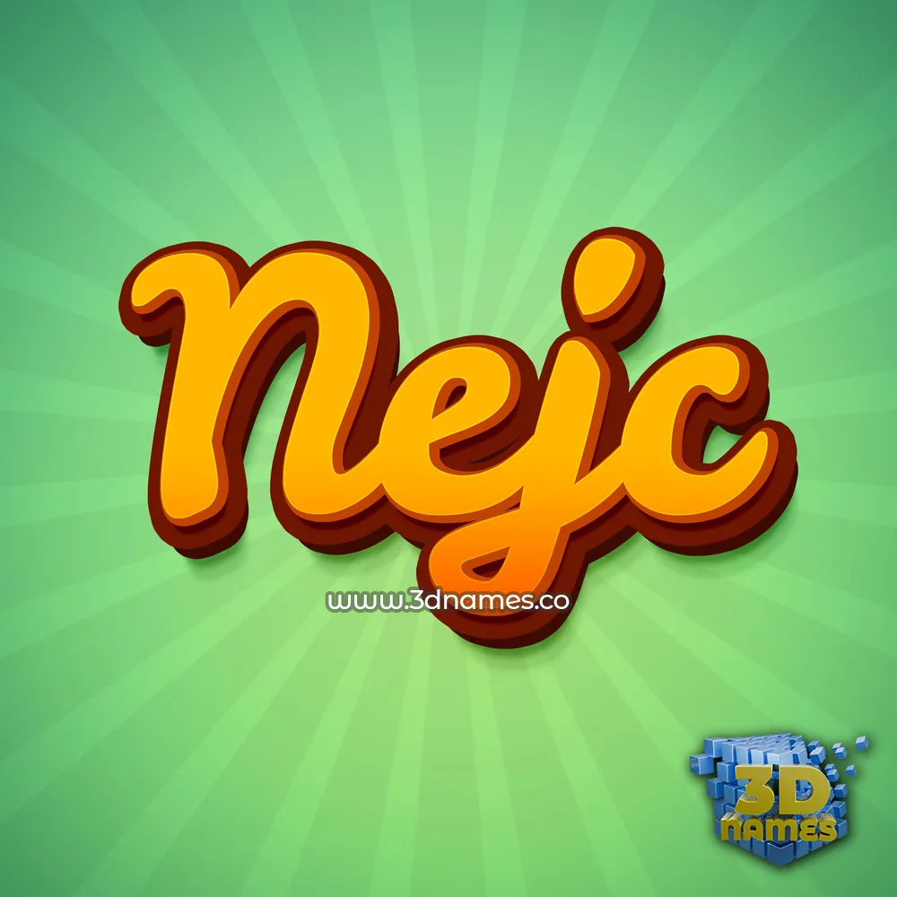 nejc in Green Rays style - 3D name wallpaper