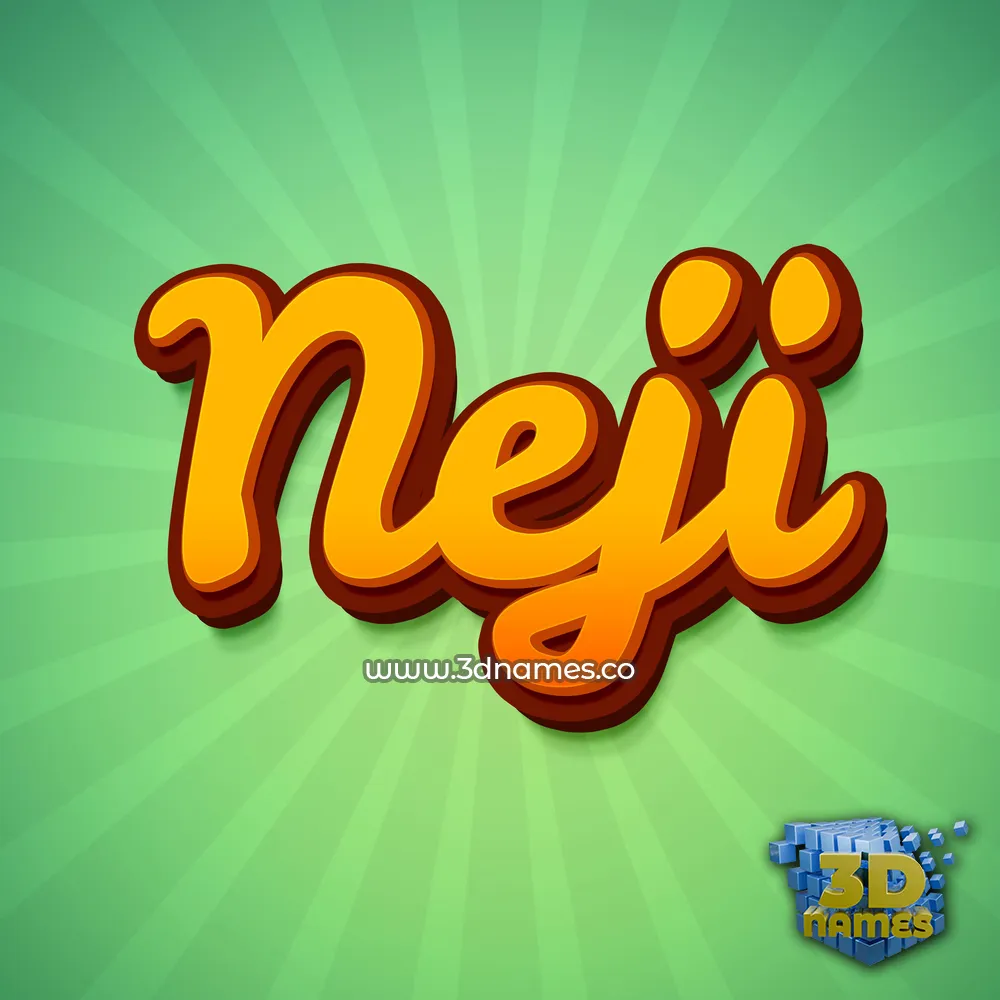 neji in Green Rays style - 3D name wallpaper