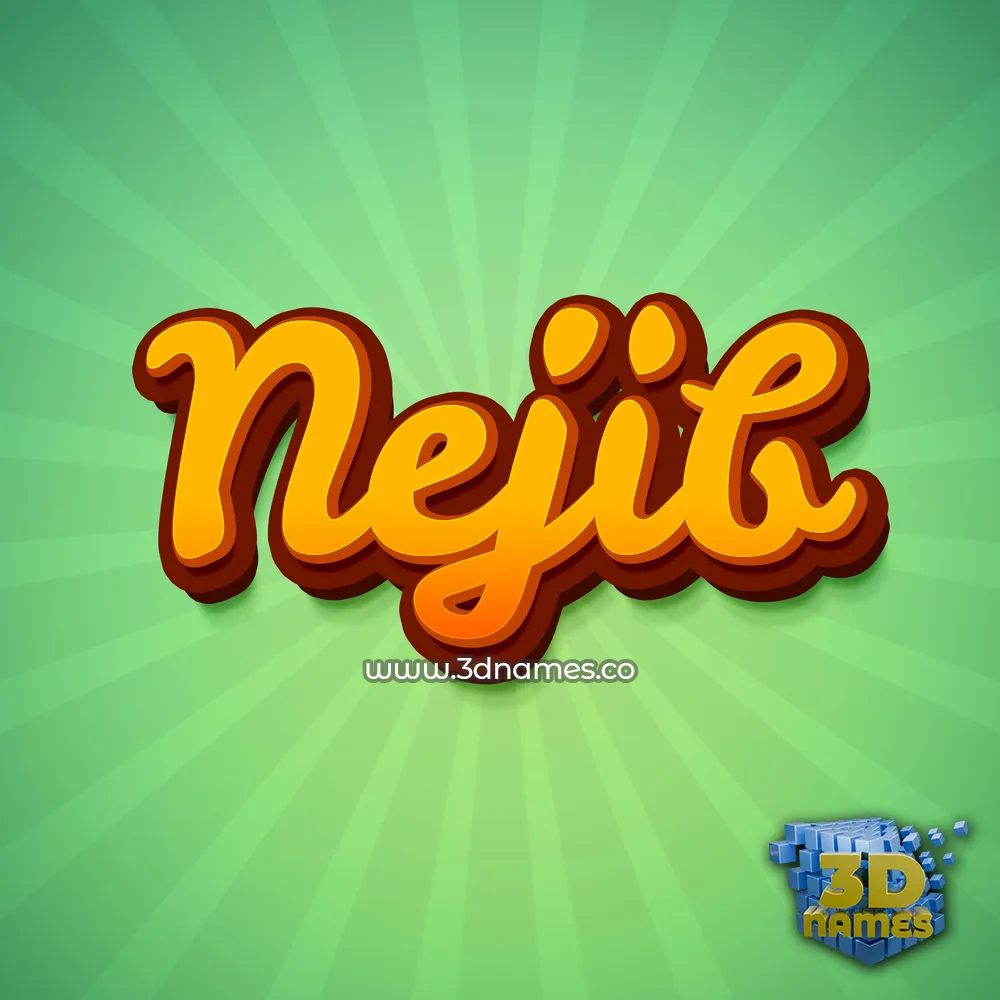 nejib in Green Rays style - 3D name wallpaper