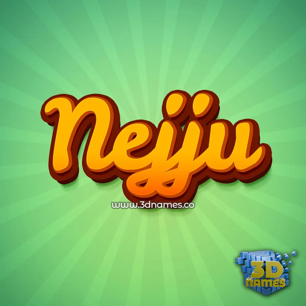 nejju in Green Rays style - 3D name wallpaper