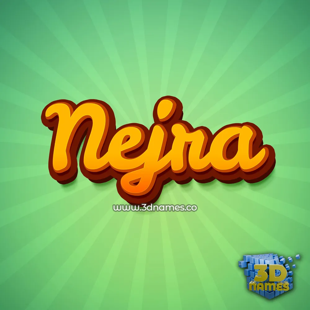 nejra in Green Rays style - 3D name wallpaper