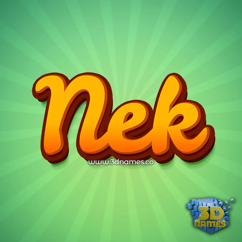 nek in Green Rays style - 3D name wallpaper