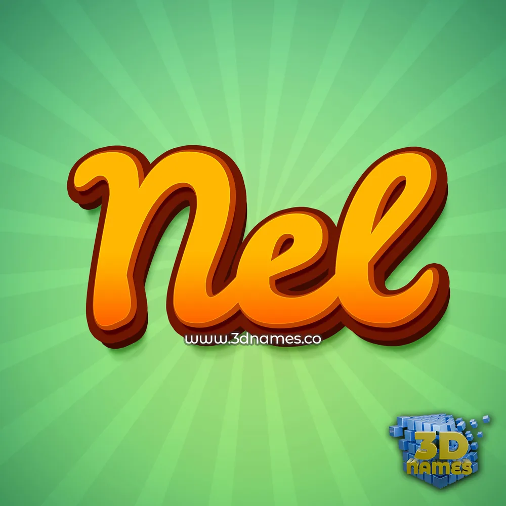 nel in Green Rays style - 3D name wallpaper