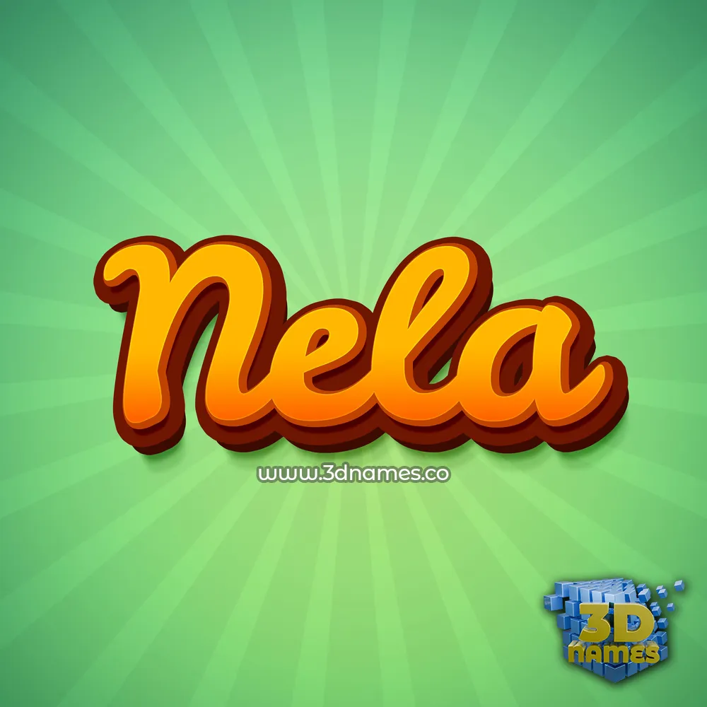 nela in Green Rays style - 3D name wallpaper